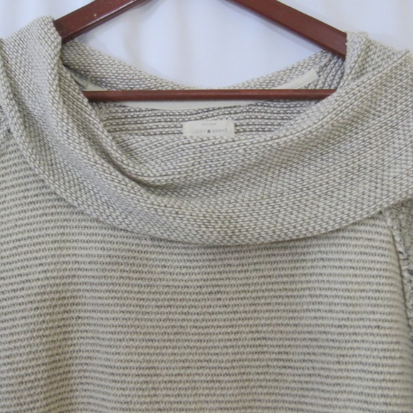 Lucky Brand Tan/Taupe Cowl Neck Loose Knit Sweater Sz L - Picture 9 of 10